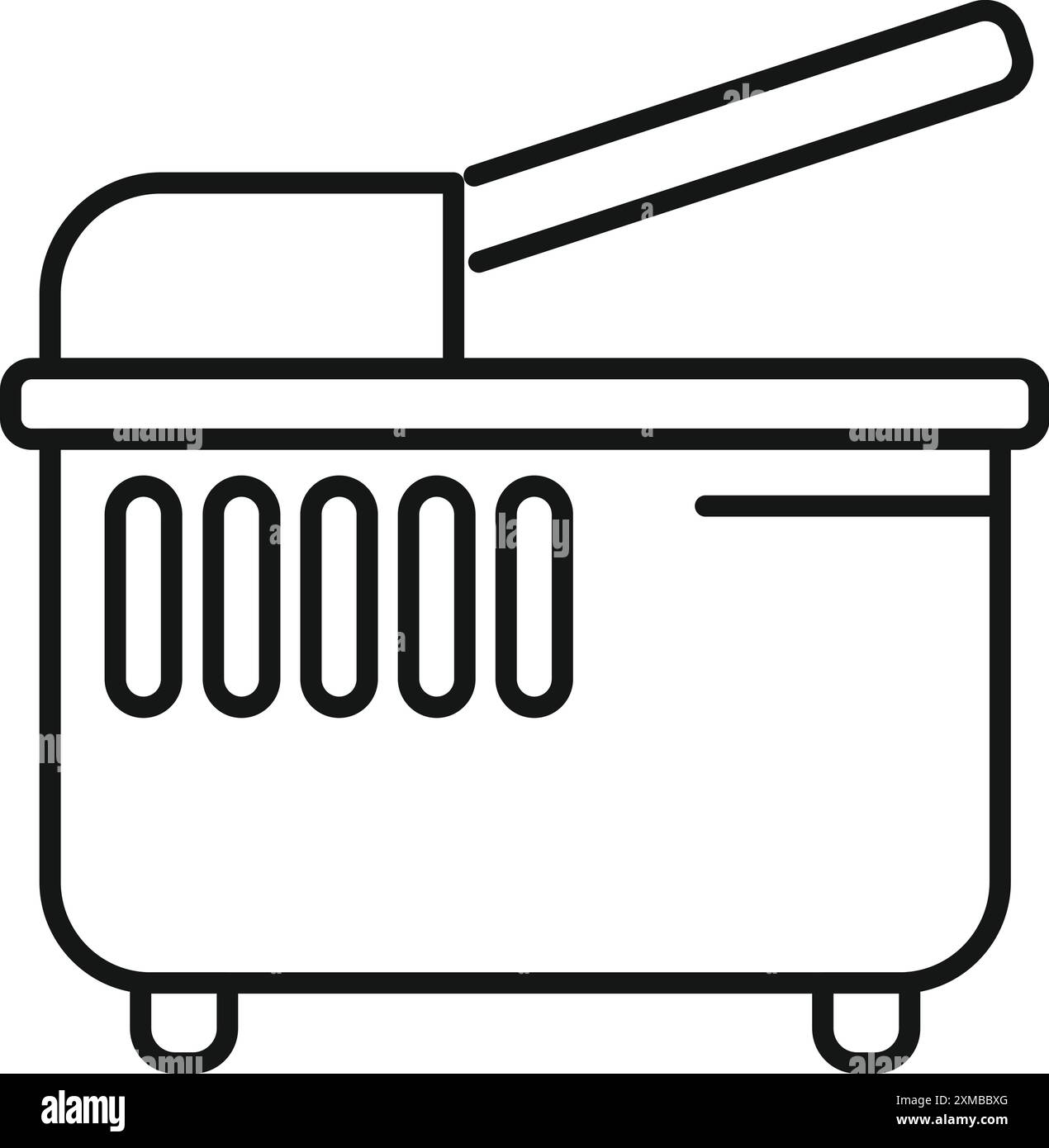 Fryer Machine Vector Electric deep fryer machine for cooking food, with temperature control ...