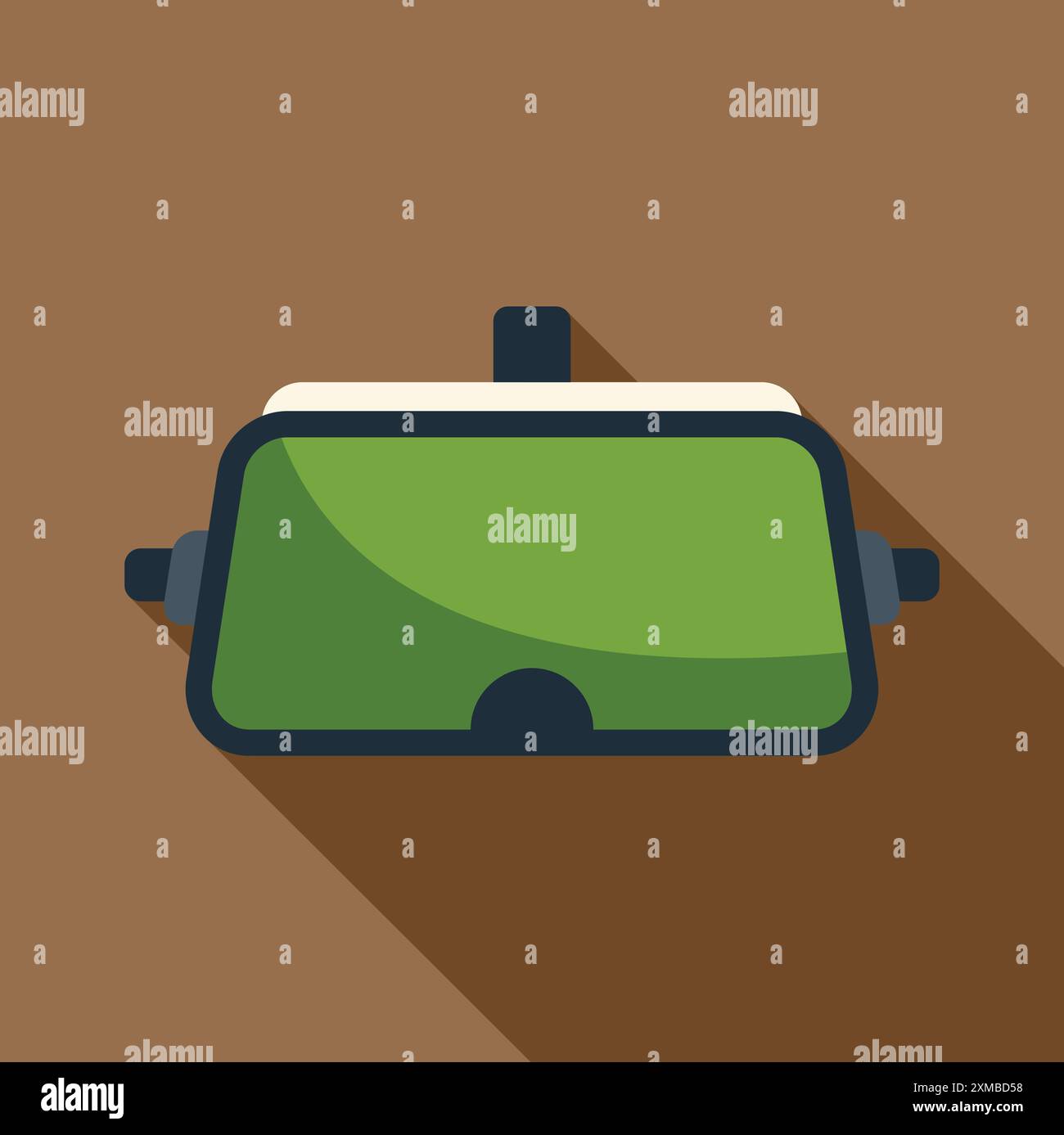 Vr glasses headset showing augmented reality experience with long shadow Stock Vector