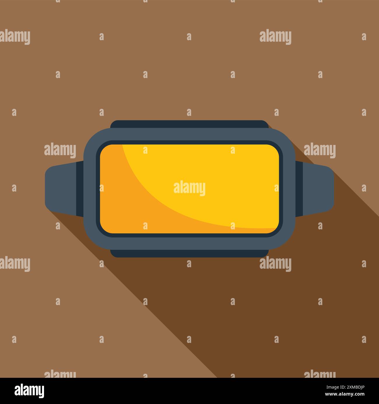 Vr glasses headset showing augmented reality simulation experience, flat style icon with long shadow Stock Vector