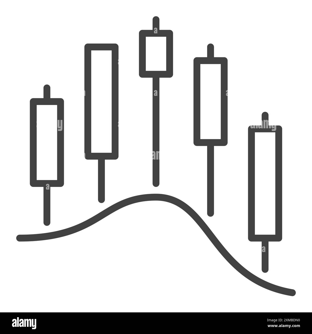BTC Candlestick Chart vector financial charts concept thin line icon or design element Stock Vector