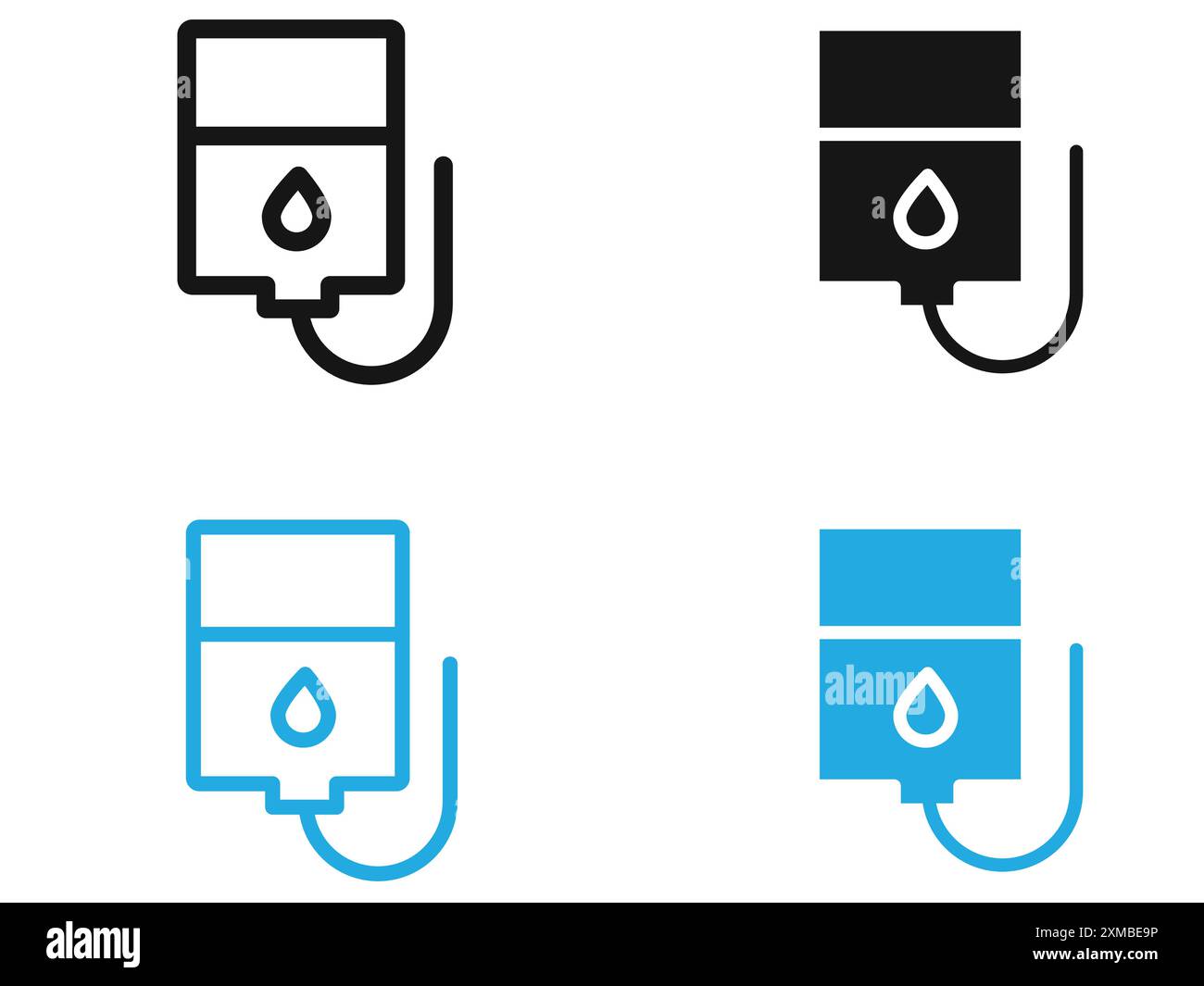blood bag icon vector line logo mark or symbol set collection outline style Stock Vector