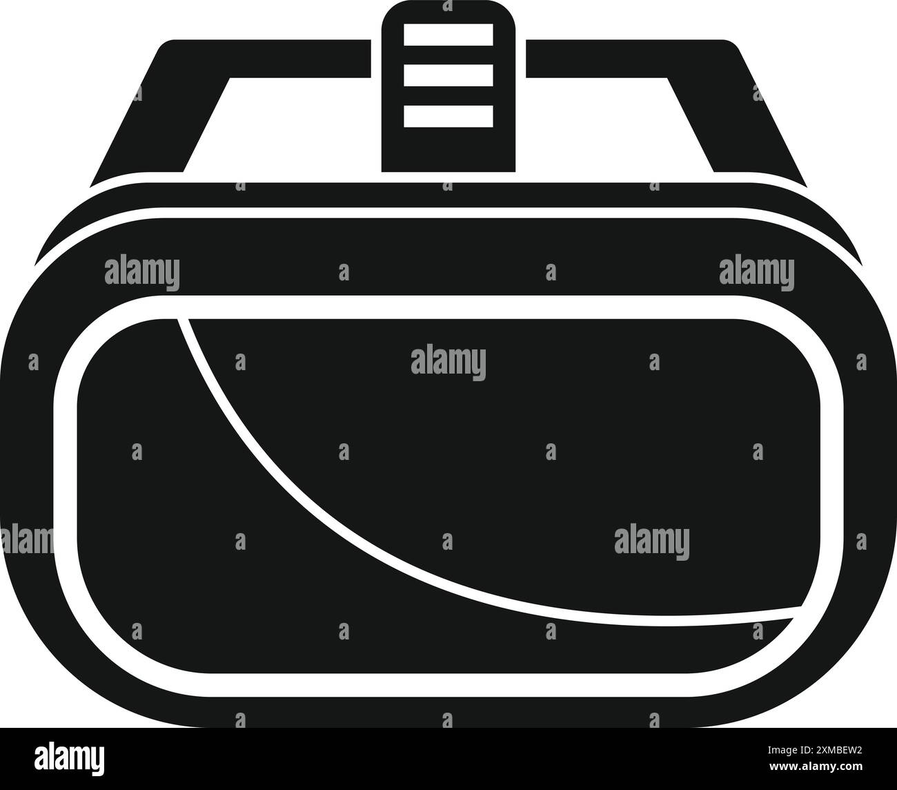 Black solid icon for virtual reality glasses headset, presenting the ...