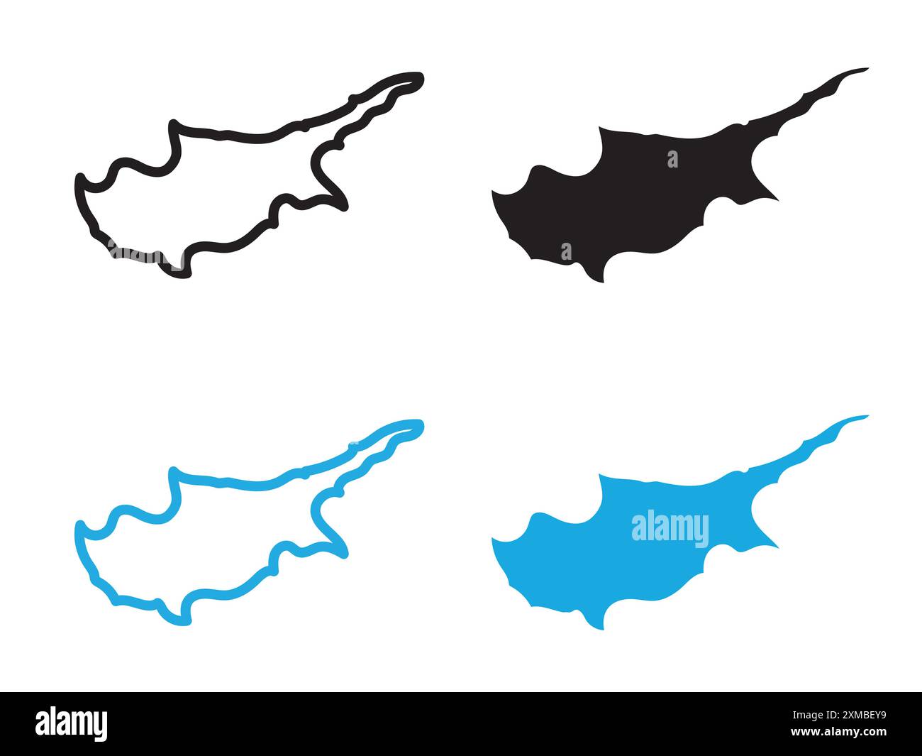 Cyprus map icon vector line logo mark or symbol set collection outline ...