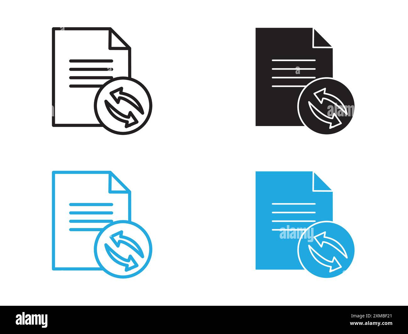 Folder sync icon vector line logo mark or symbol set collection outline style Stock Vector