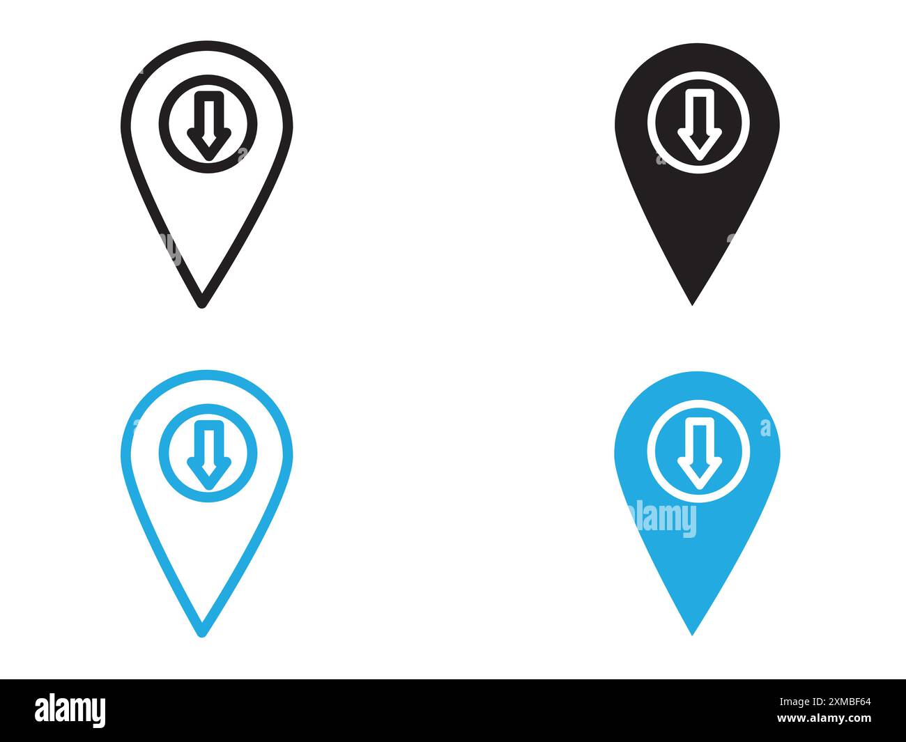 Download GPS map location icon vector line logo mark or symbol set ...