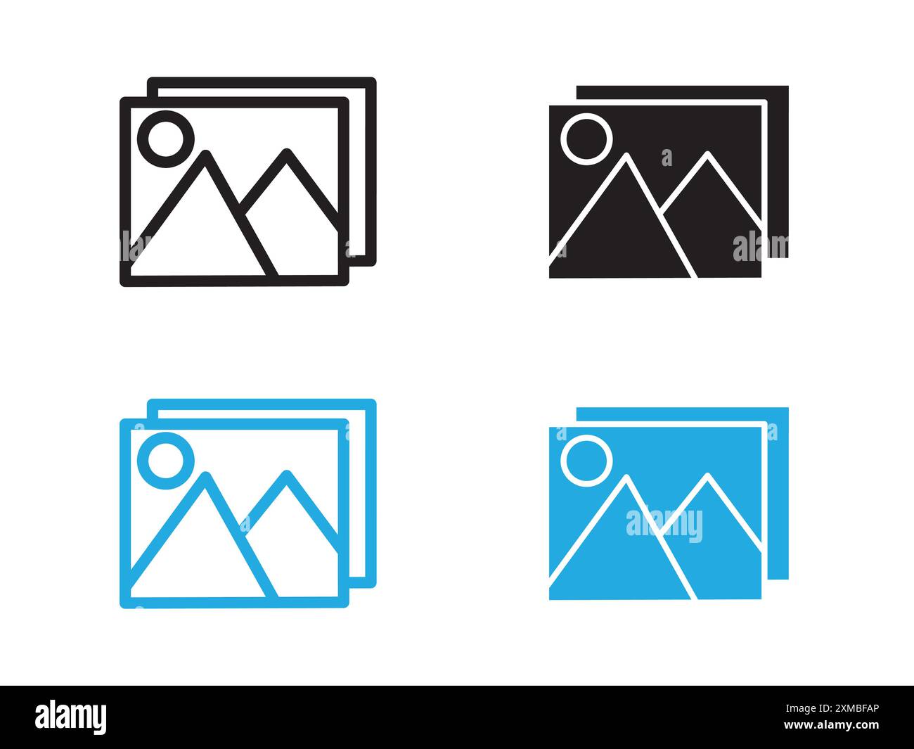 image or photo icon vector line logo mark or symbol set collection outline style Stock Vector