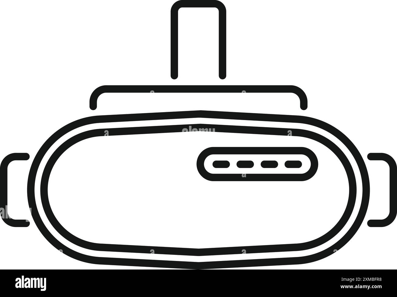 Line drawing of virtual reality glasses showing augmented reality ...