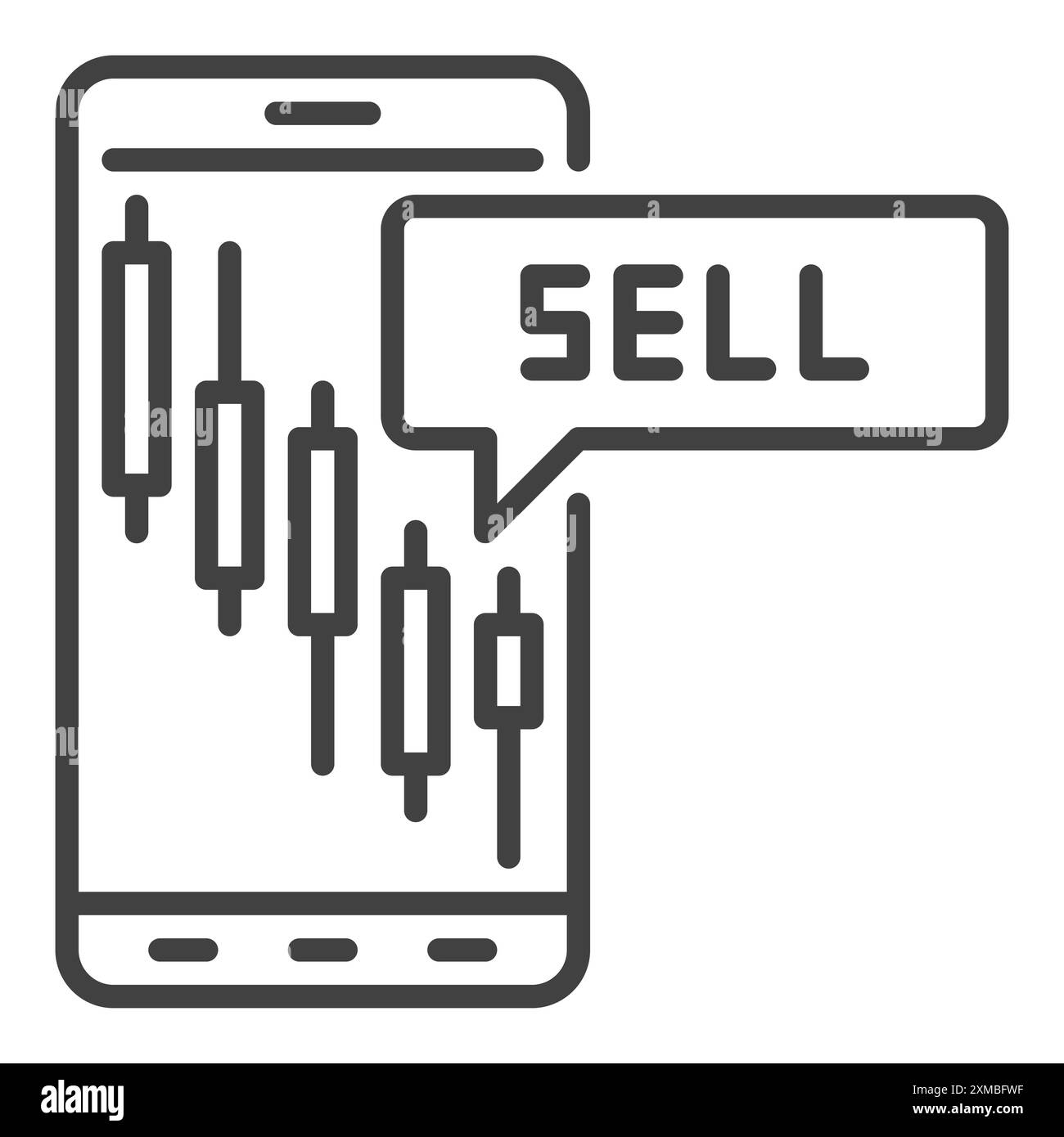 Smartphone with Candlestick Chart vector price movements concept icon ...