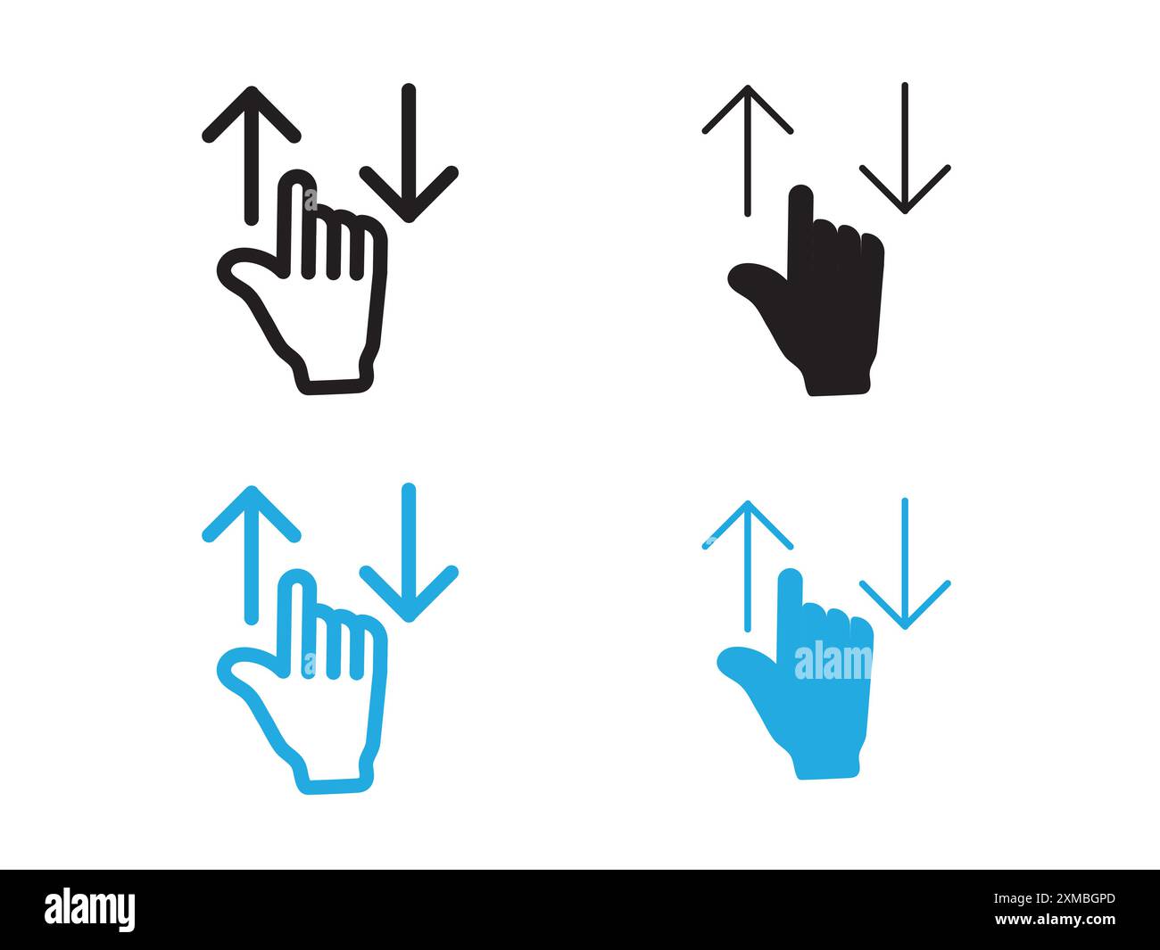 Swipe up and down icon vector line logo mark or symbol set collection ...