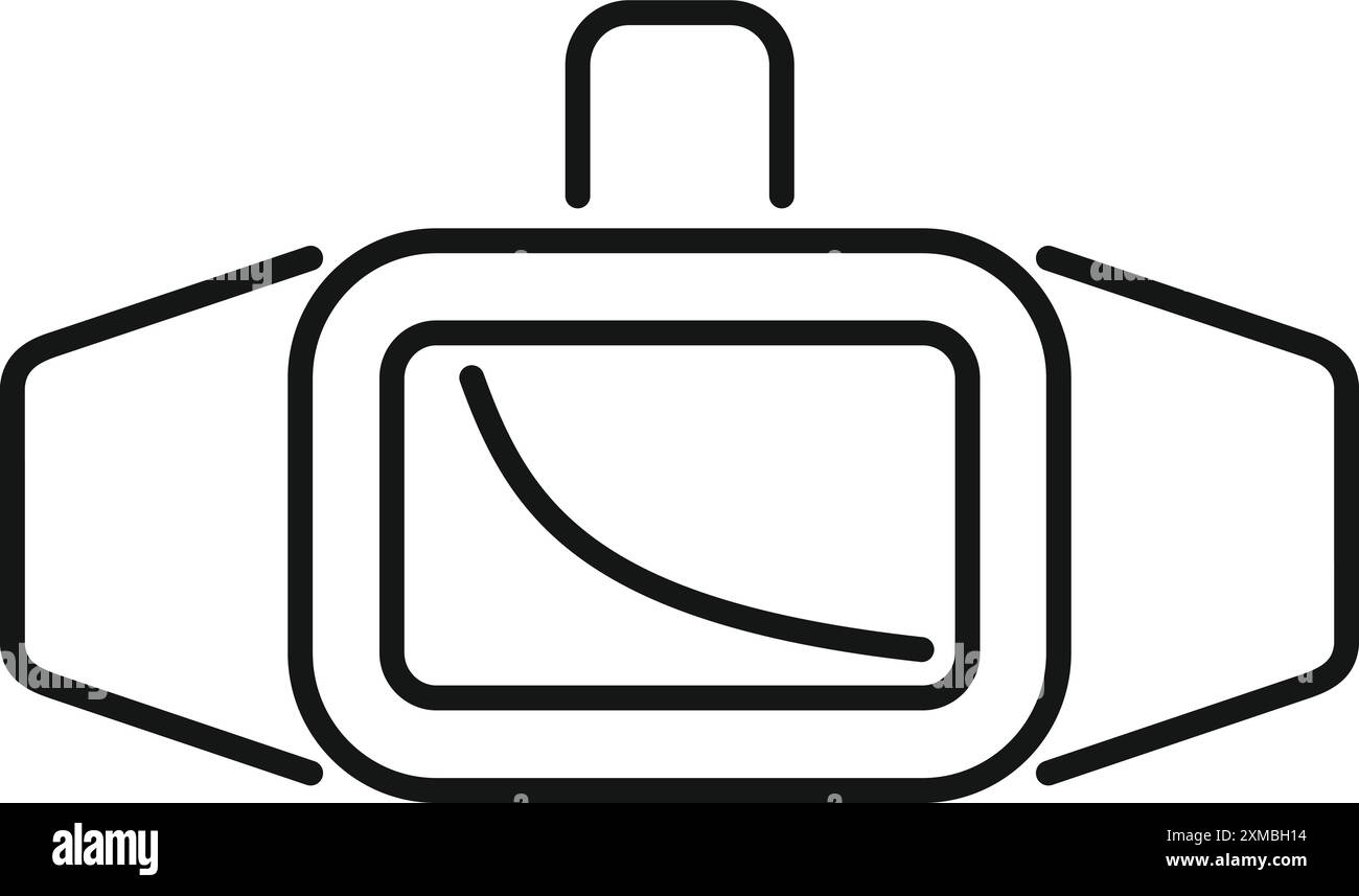 Icon of virtual reality glasses showing curved line on display Stock ...