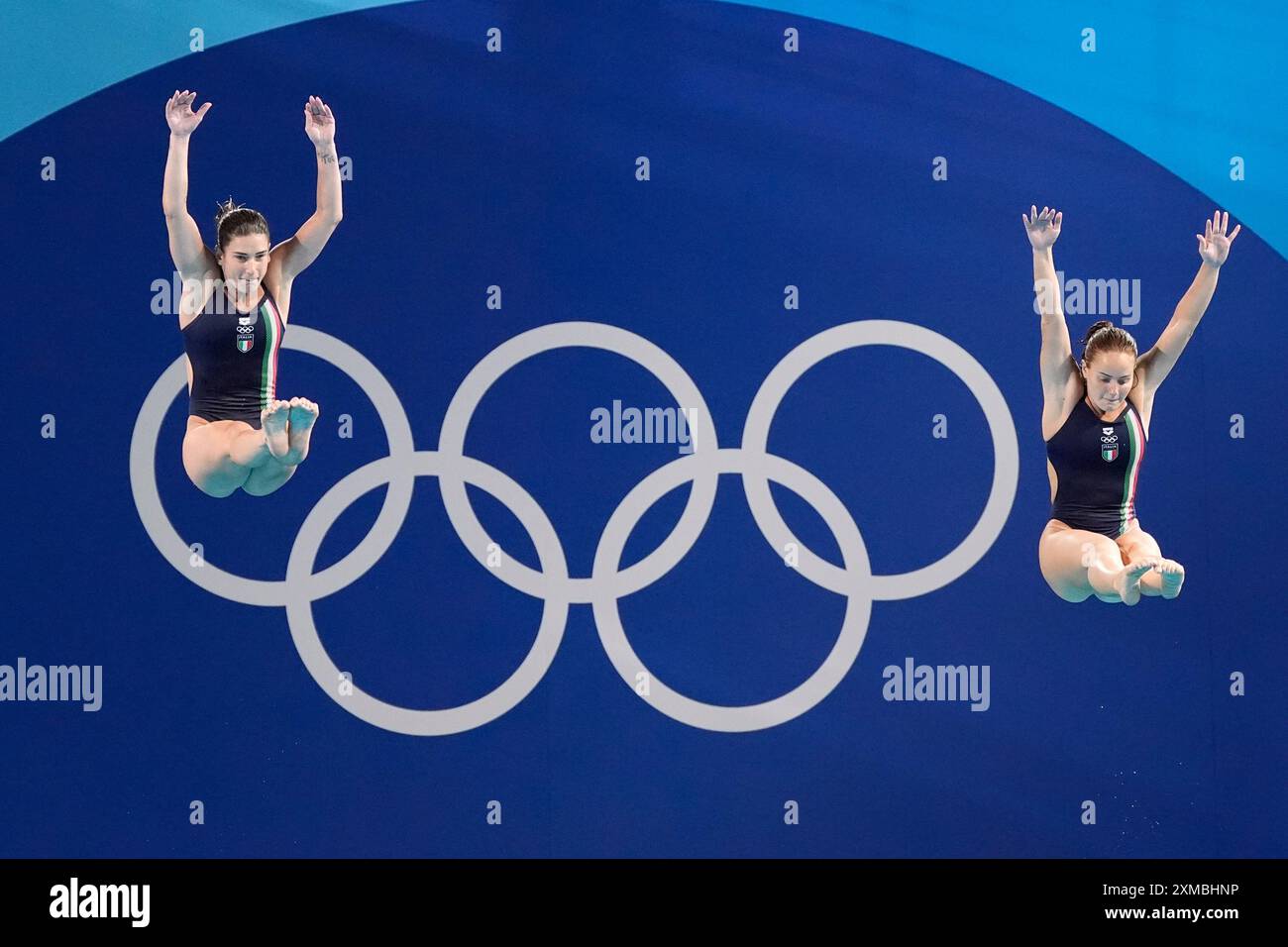 Synchronised Springboard Italy's Elena Bertocchi and Chiara Pellacani compete in the women's ...
