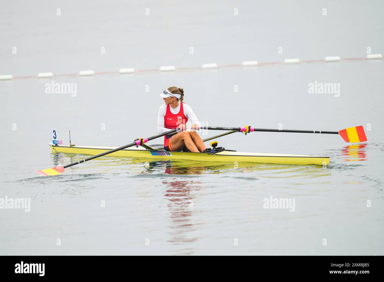 Virginia Diaz Rivas (ESP) competes in the Women's Single Scull heat ...