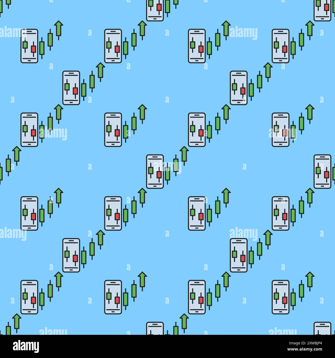 Uptrend crypto formation on Smart Phone Screen vector mobile trading  concept colored seamless pattern Stock Vector Image & Art - Alamy