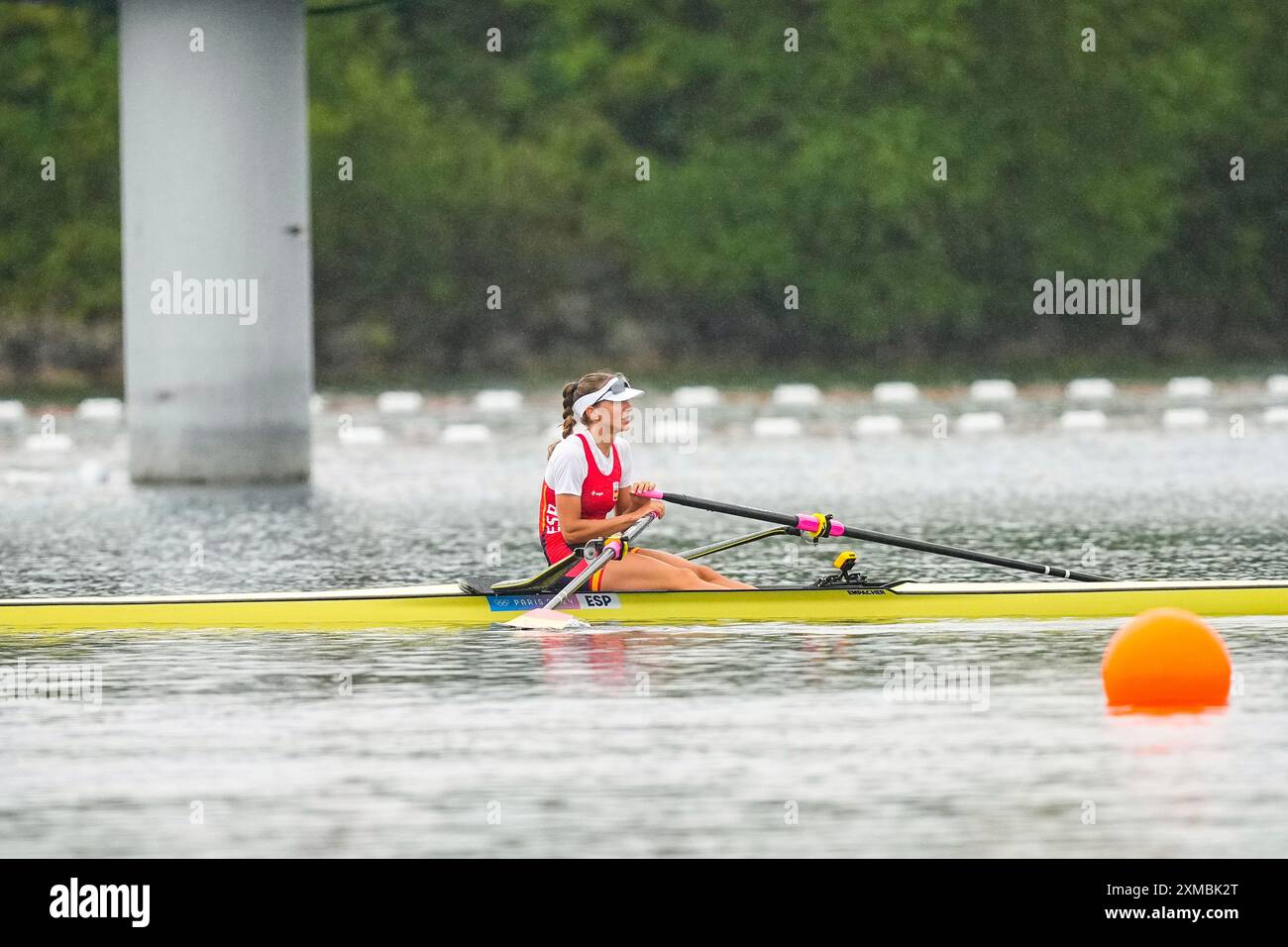 Virginia Diaz Rivas (ESP) competes in the Women's Single Scull heat ...
