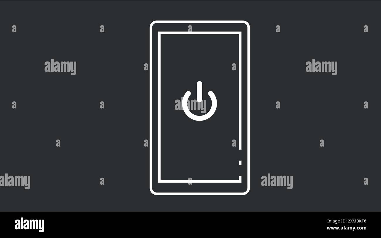 Smartphone with Energy icon, Power button. Vector isolated illustration ...