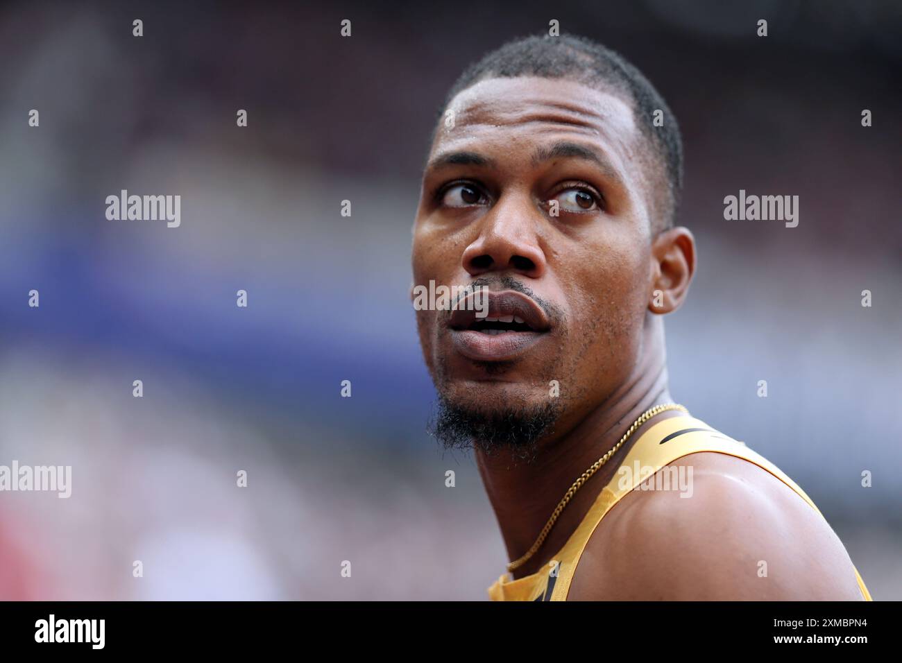 Zharnel HUGHES (Great Britain), after competing in the Men's 100m Final
