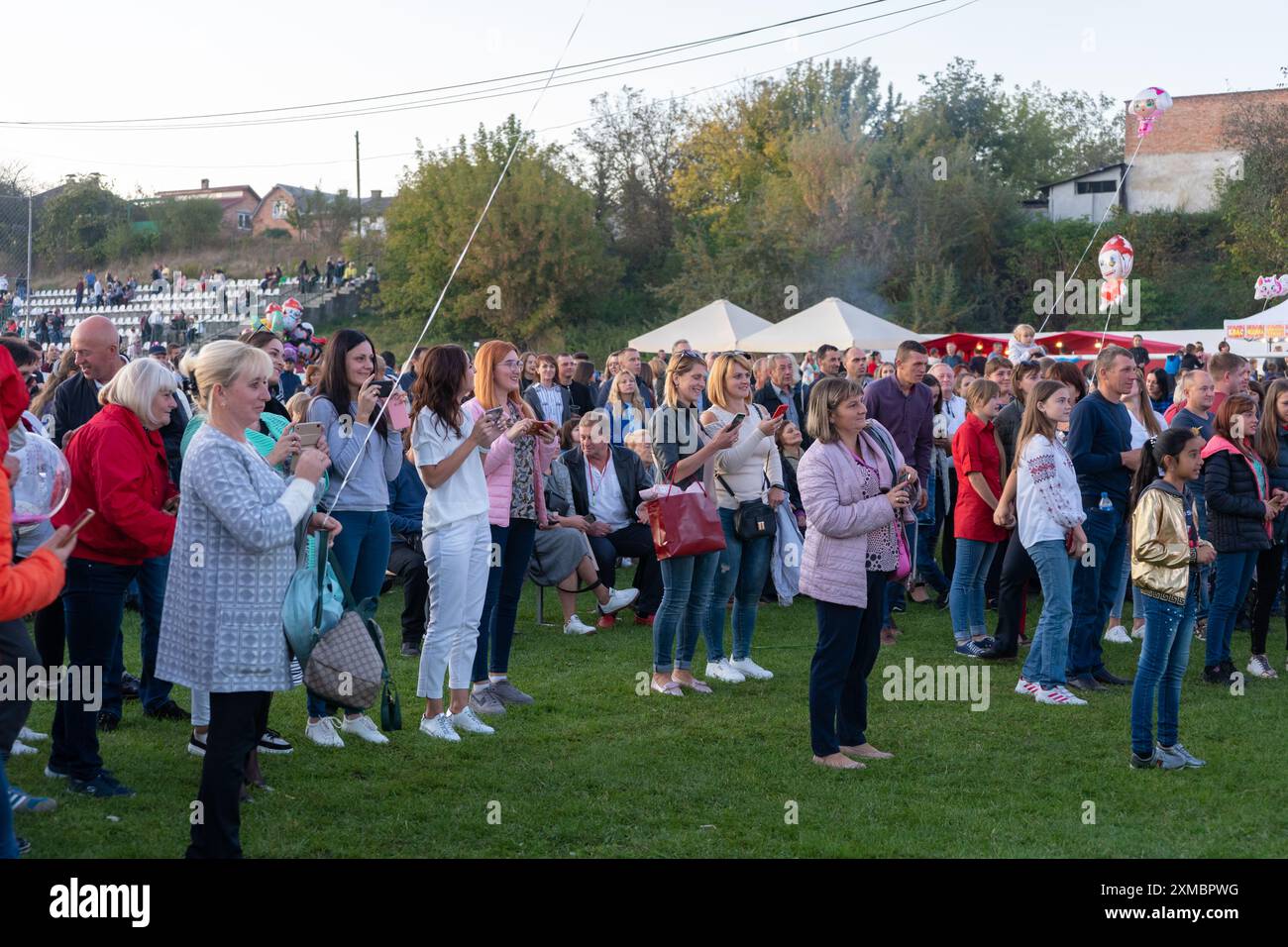 22,09,2019 Ukraine Kulikov,happy people look at the speech before the village day Stock Photo