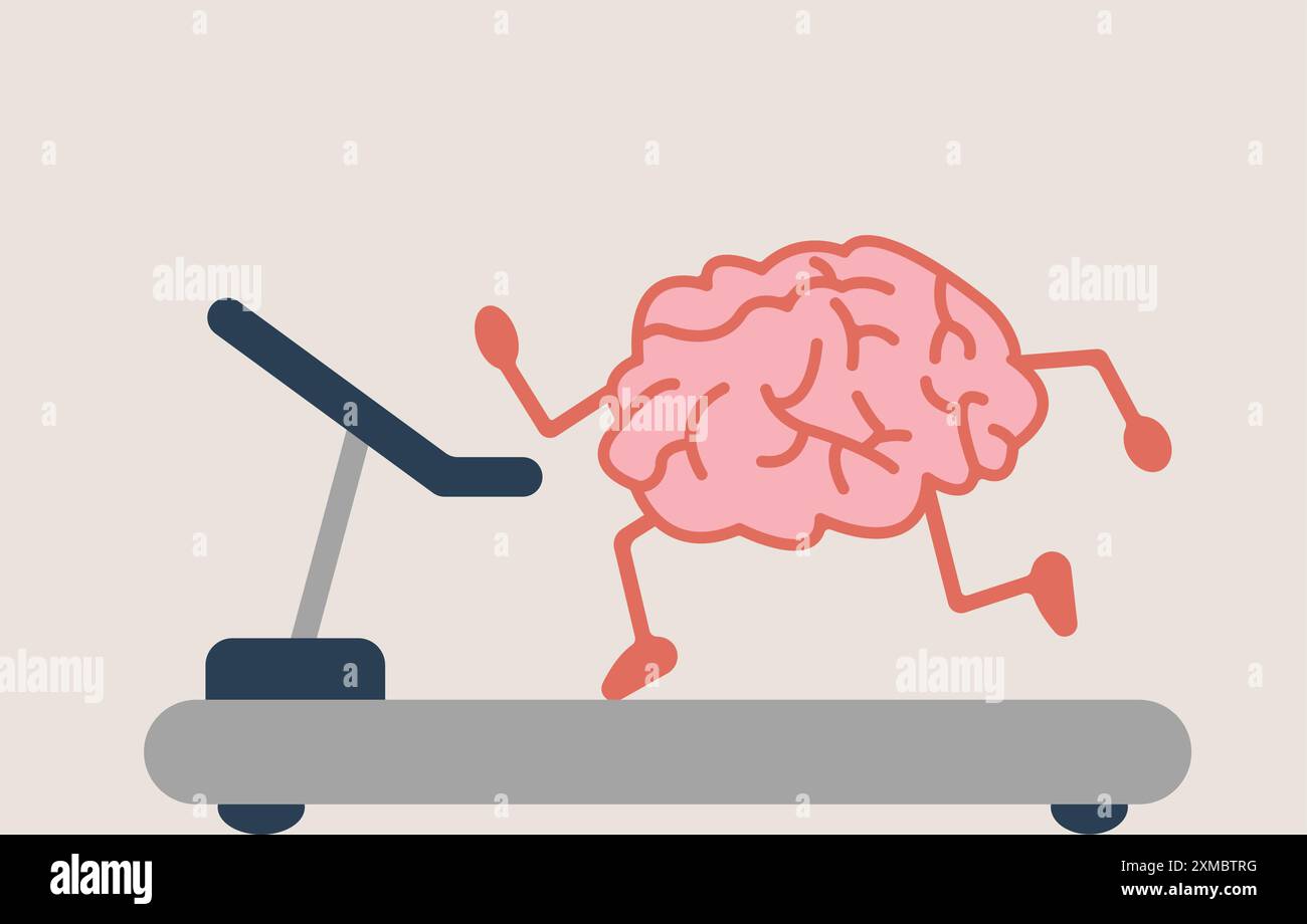 Brain workout session mental health illustration Stock Vector Image ...