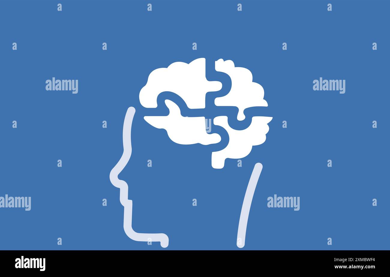 Brain puzzle human pieces mental health illustration Stock Vector Image ...
