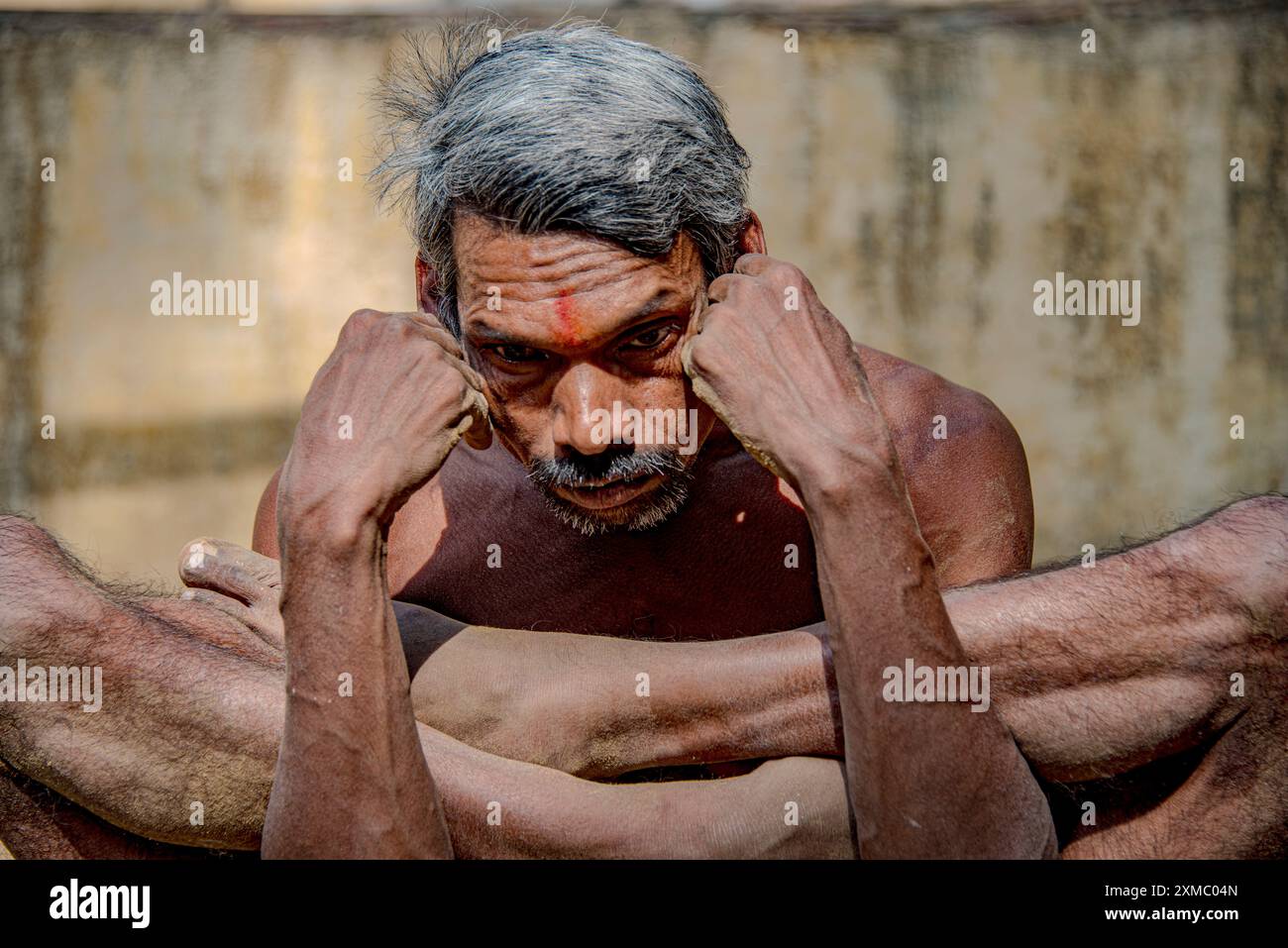 Kushti Pahlawani Wrestlers at Tulsi Ghat Akhara of Varanasi Stock Photo