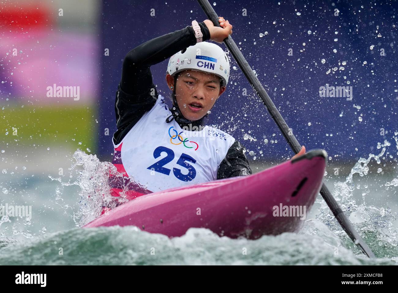 Li Shiting of China competes in the women's kayak single heats during ...