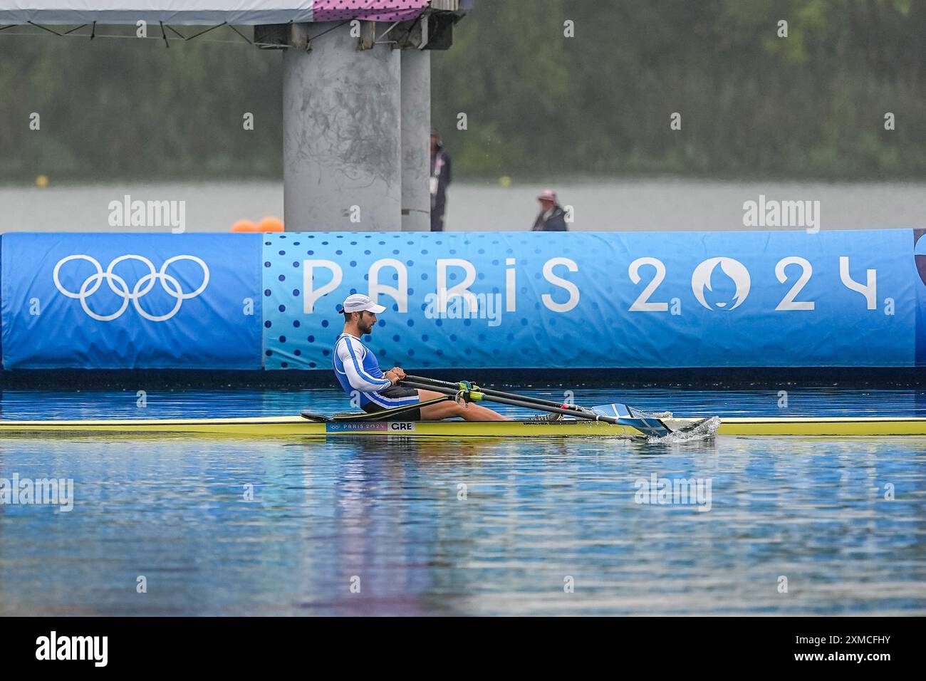 Stefanos Ntouskos of Greece, Rowing, Men's Single Sculls Heats, during ...