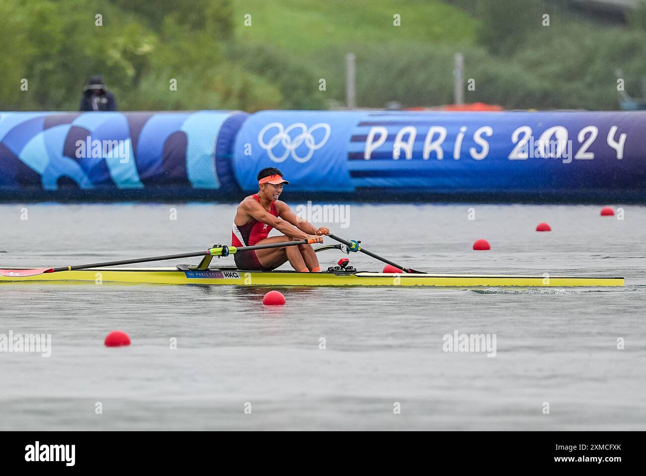 Hin Chun Chiu of Hong Kong, Rowing, Men's Single Sculls Heats, during ...