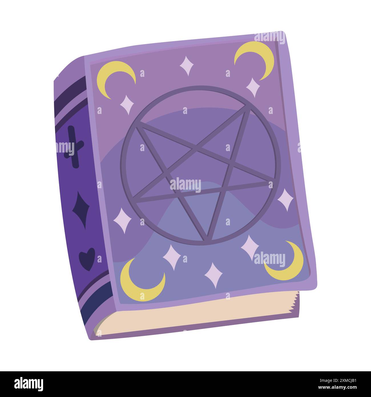 Purple Spellbook with Star Magic Circle Stock Vector