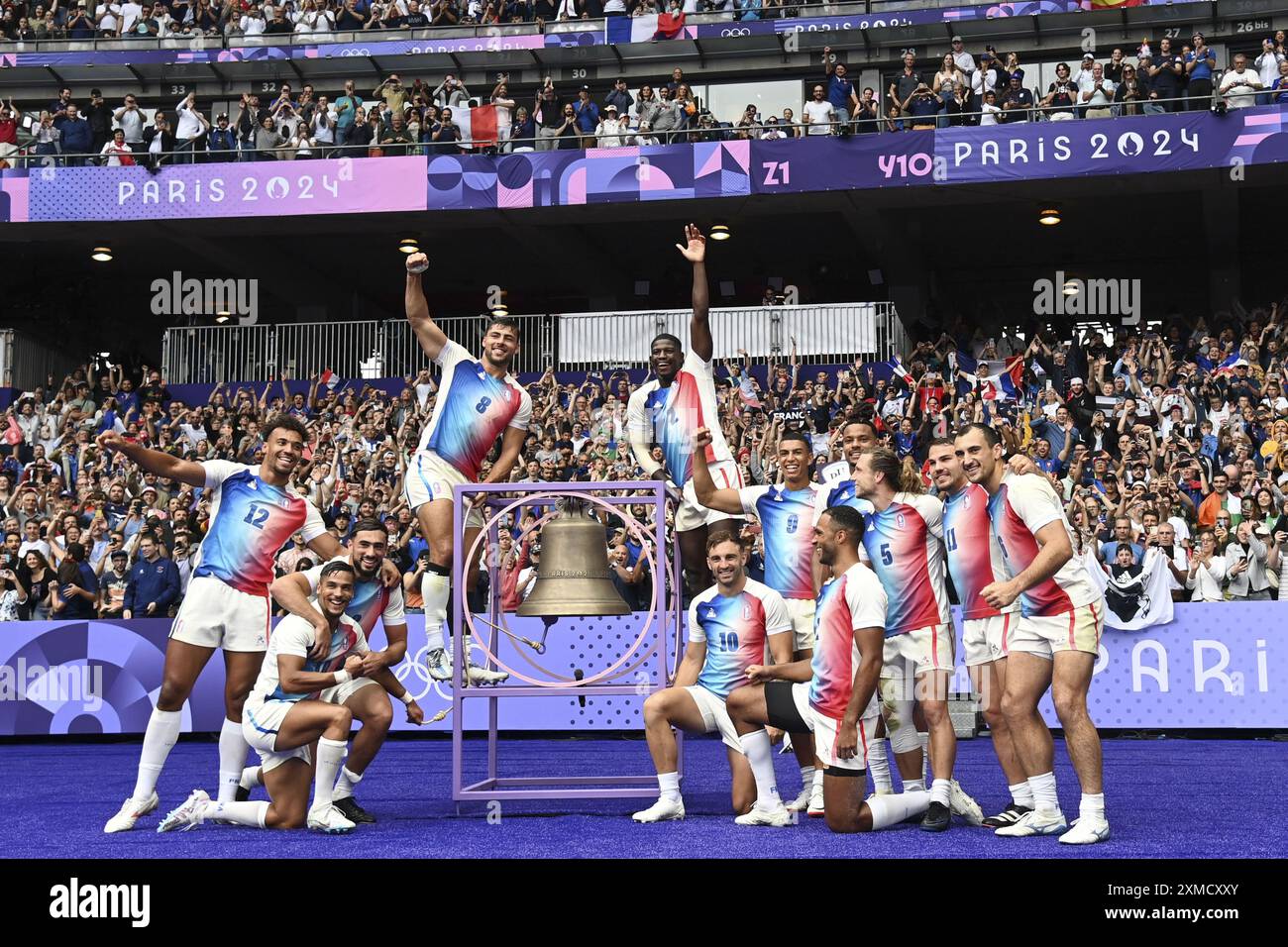 Celebration of French Team, Rugby Sevens, Men's Semi-final between ...
