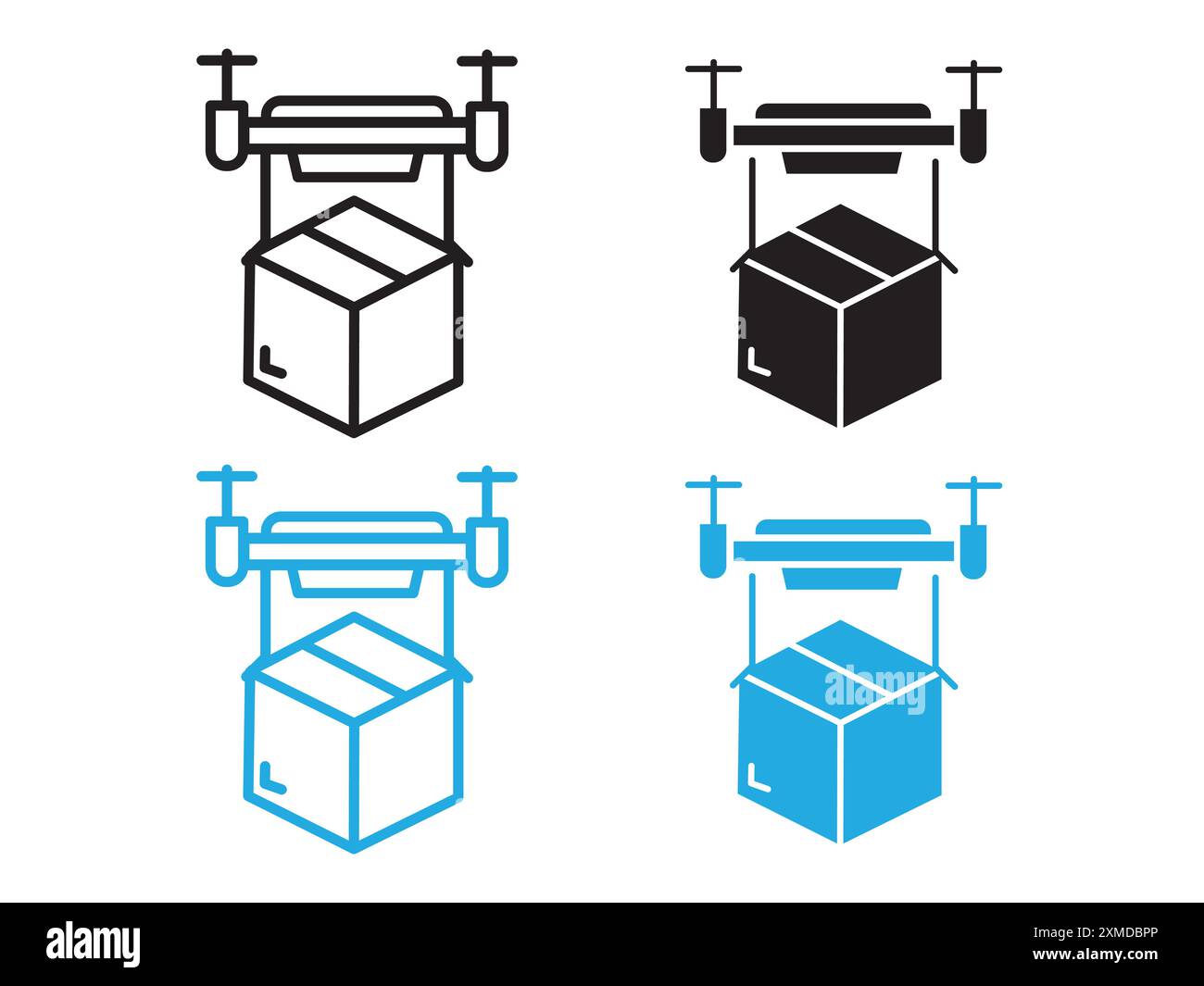 drone delivery icon vector line logo mark or symbol set collection ...