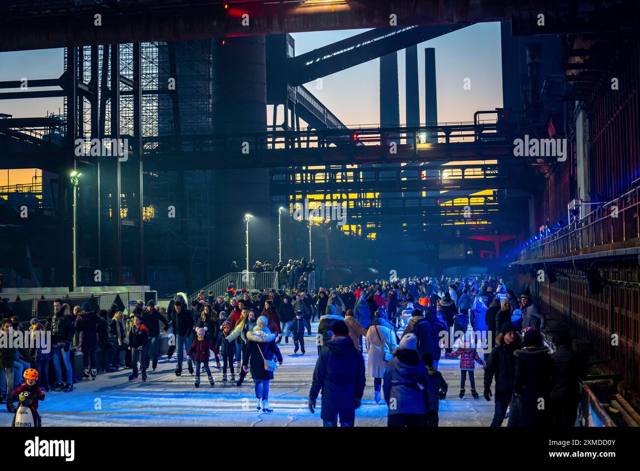 Ice rink at the Zollverein coking plant, Zollverein World Heritage Site ...