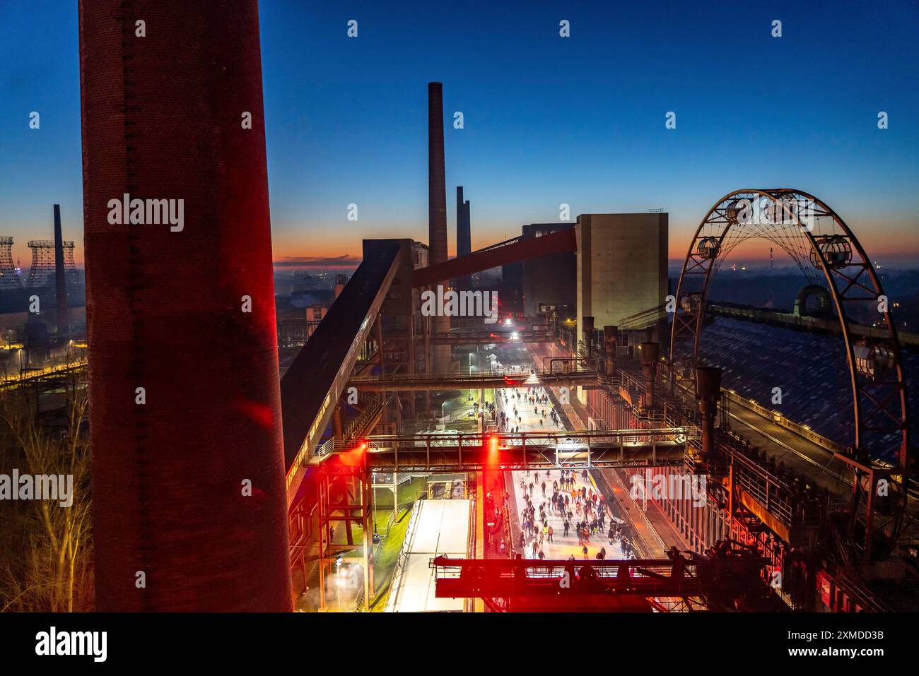 Ice rink at the Zollverein coking plant, Zollverein World Heritage Site ...