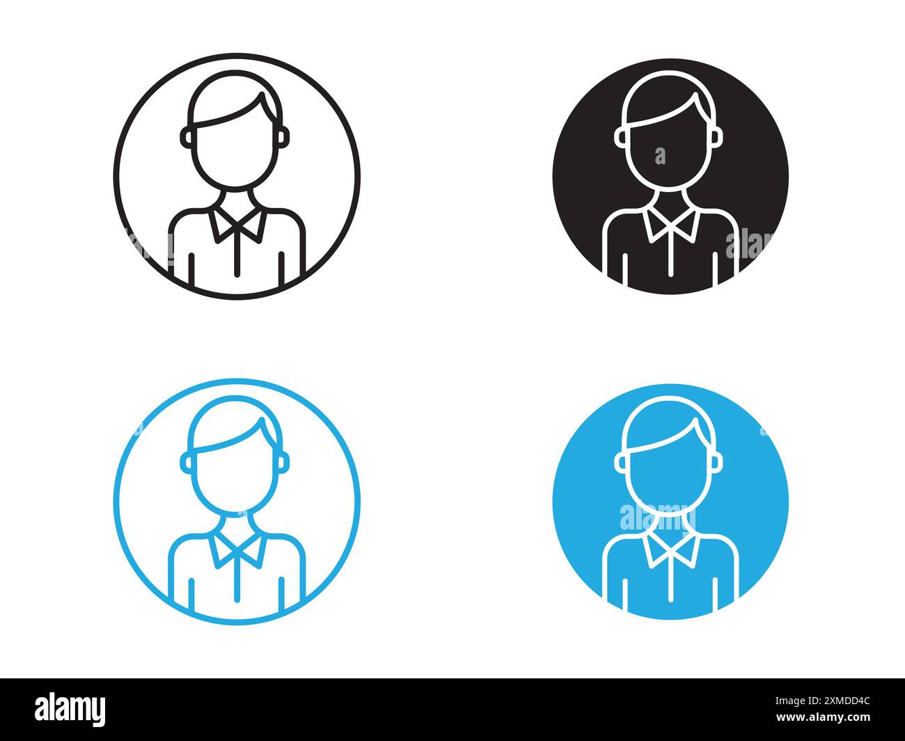 Man icon vector line logo mark or symbol set collection outline style Stock Vector
