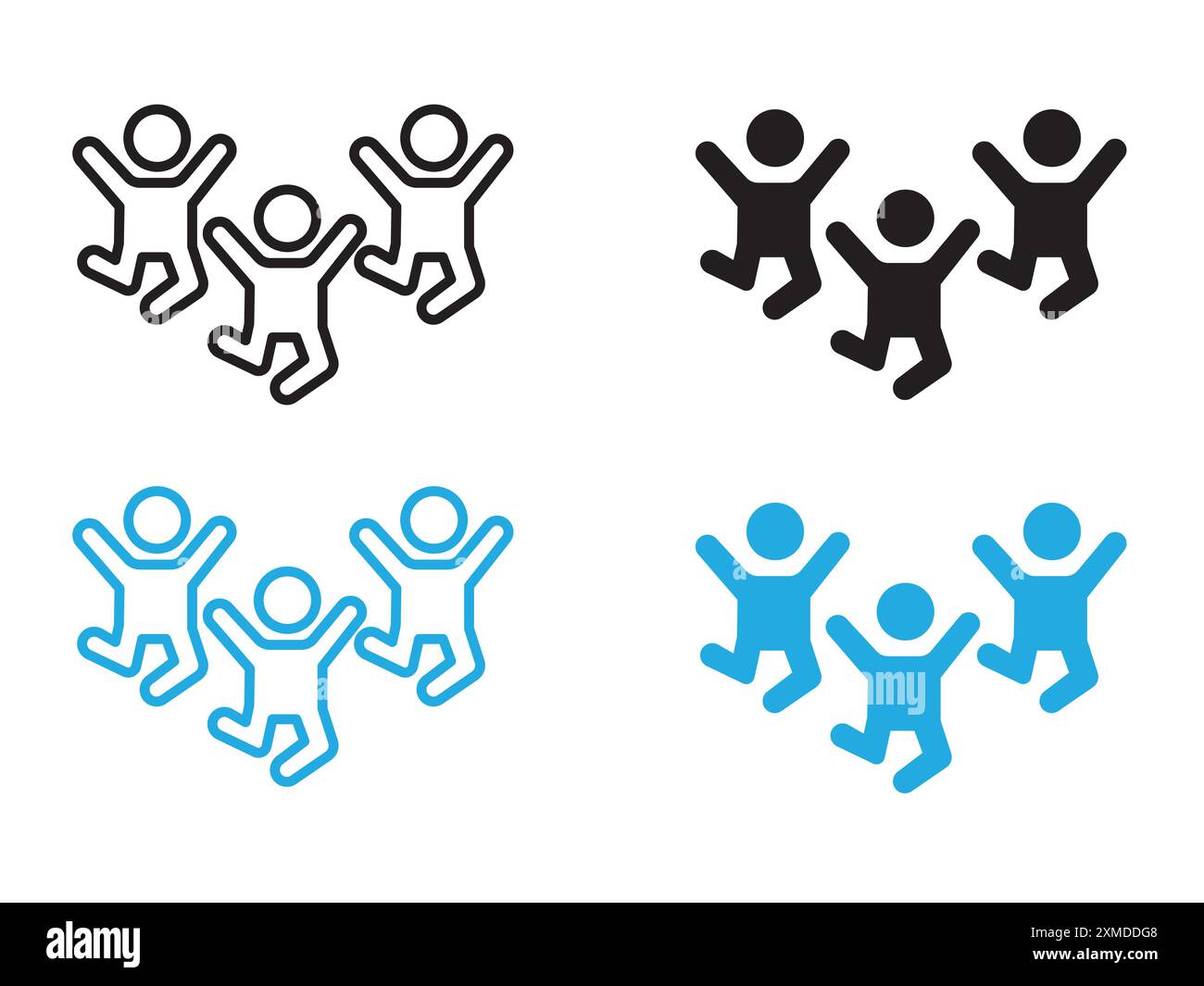happy people icon vector line logo mark or symbol set collection ...