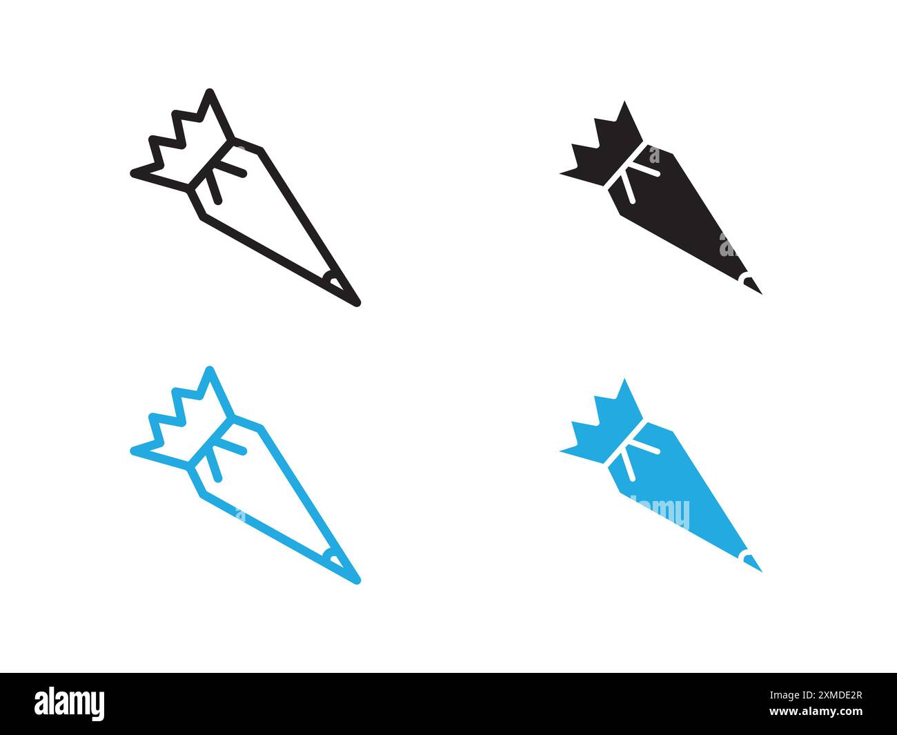 Pastry bag icon vector line logo mark or symbol set collection outline ...