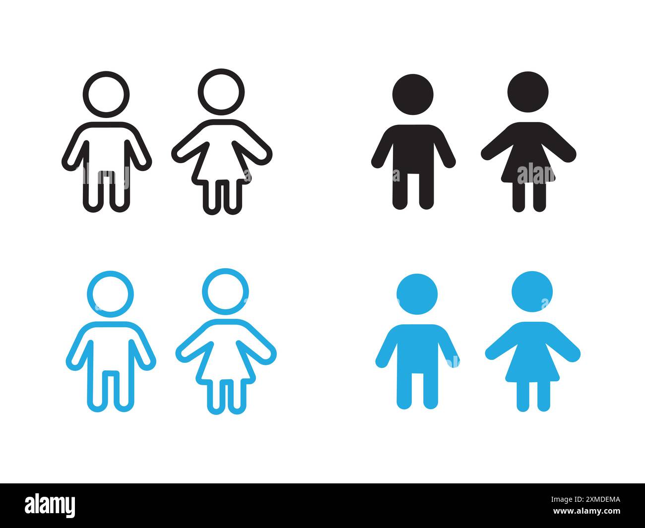 Man and Woman icon vector line logo mark or symbol set collection ...