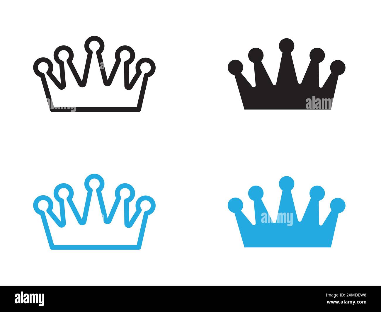 White line king crown icon hi-res stock photography and images - Alamy