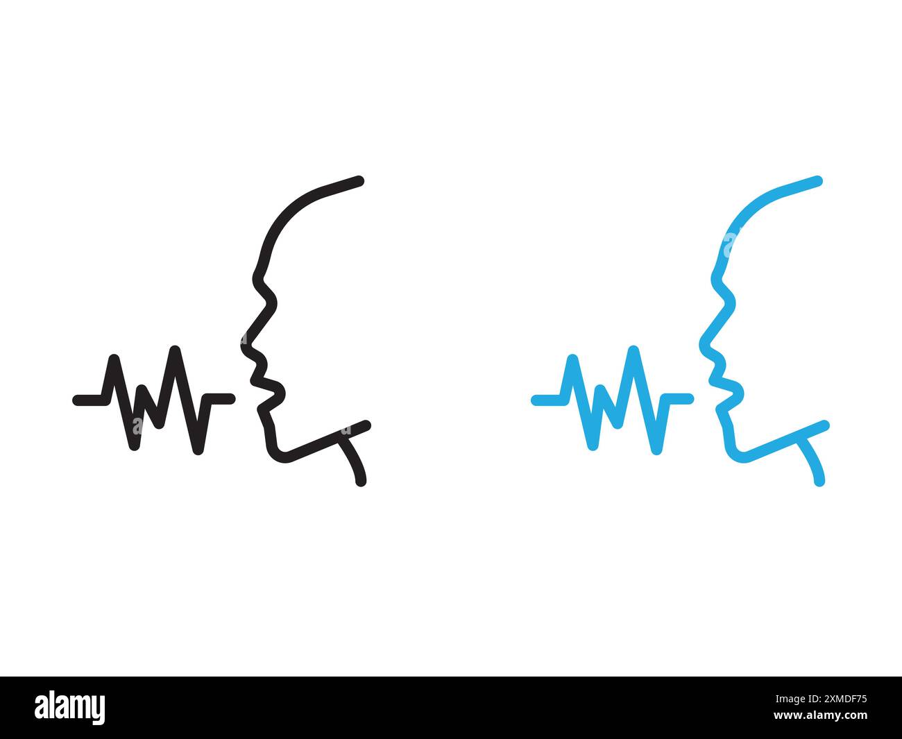 Voice recognition icon vector line logo mark or symbol set collection outline style Stock Vector