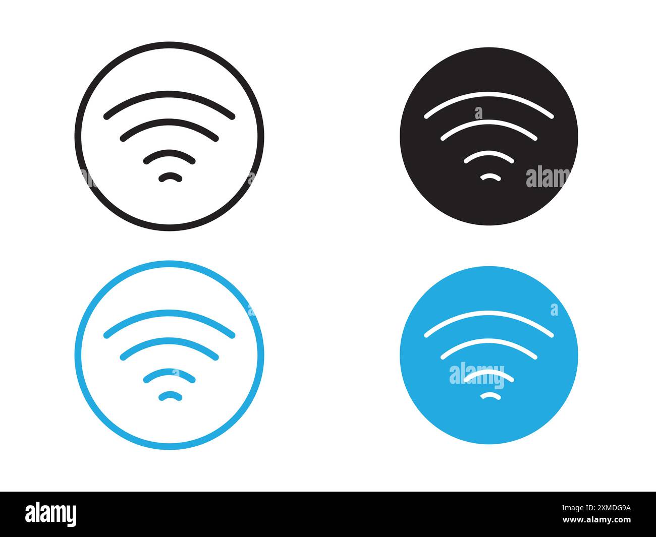 Wifi icon vector line logo mark or symbol set collection outline style ...
