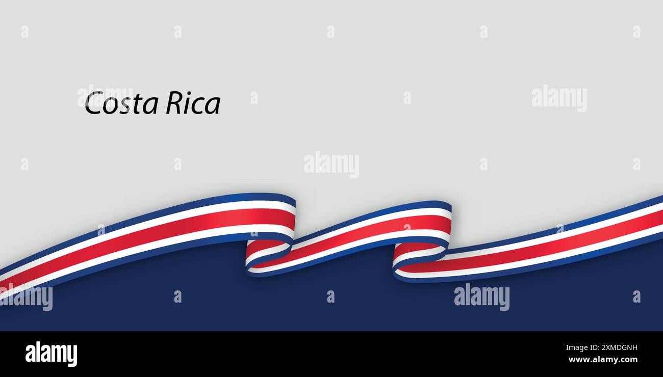 3d ribbon with national flag Costa Rica isolated on white background ...