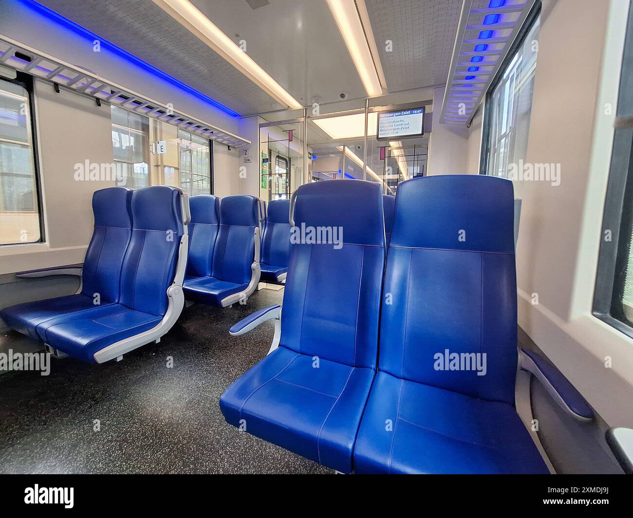 Interior of the SNG local commuter sprinter train of NS in the ...