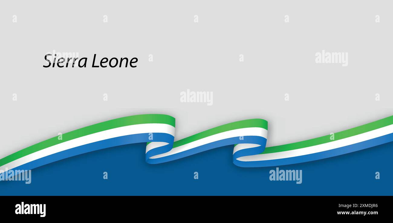 3d ribbon with national flag Sierra Leone isolated on white background ...