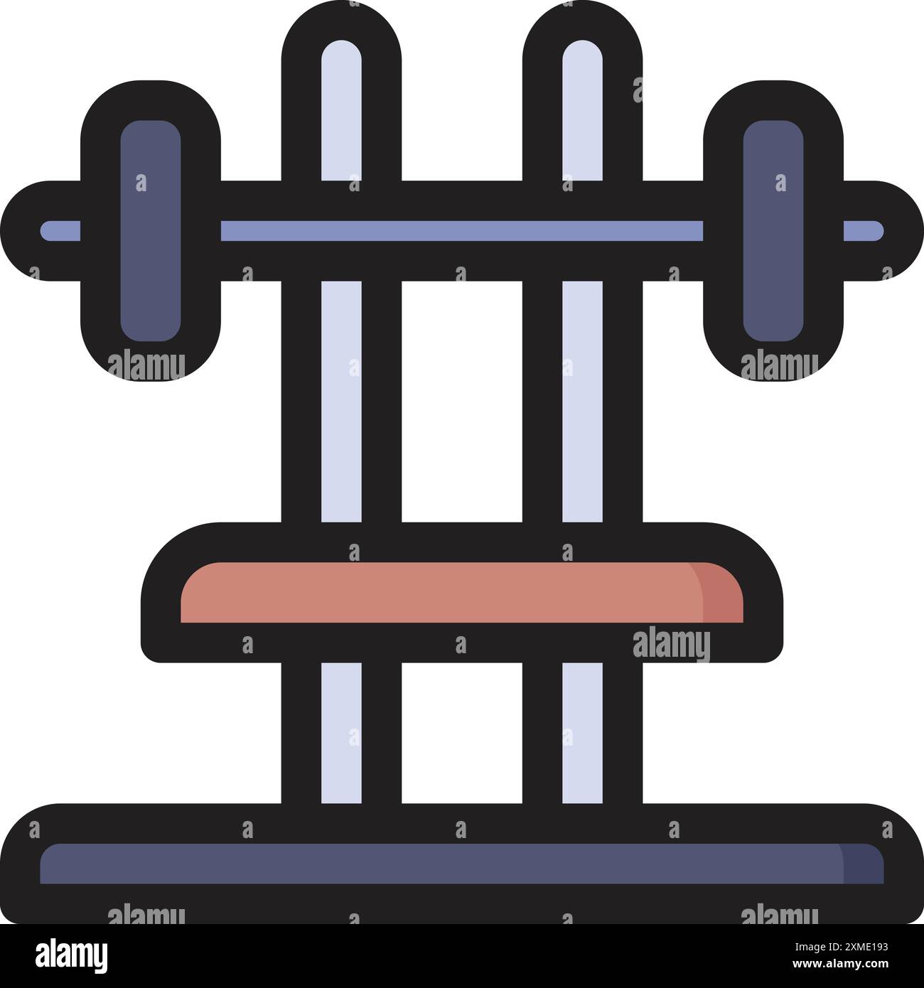 Barbell Bench Icon Stock Vector