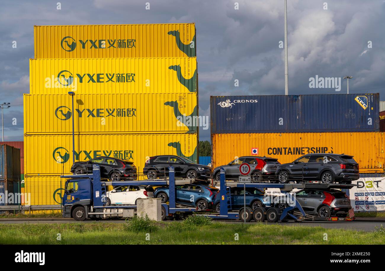 Container of the Chinese goods train operator YXE from Yiwu, China ...