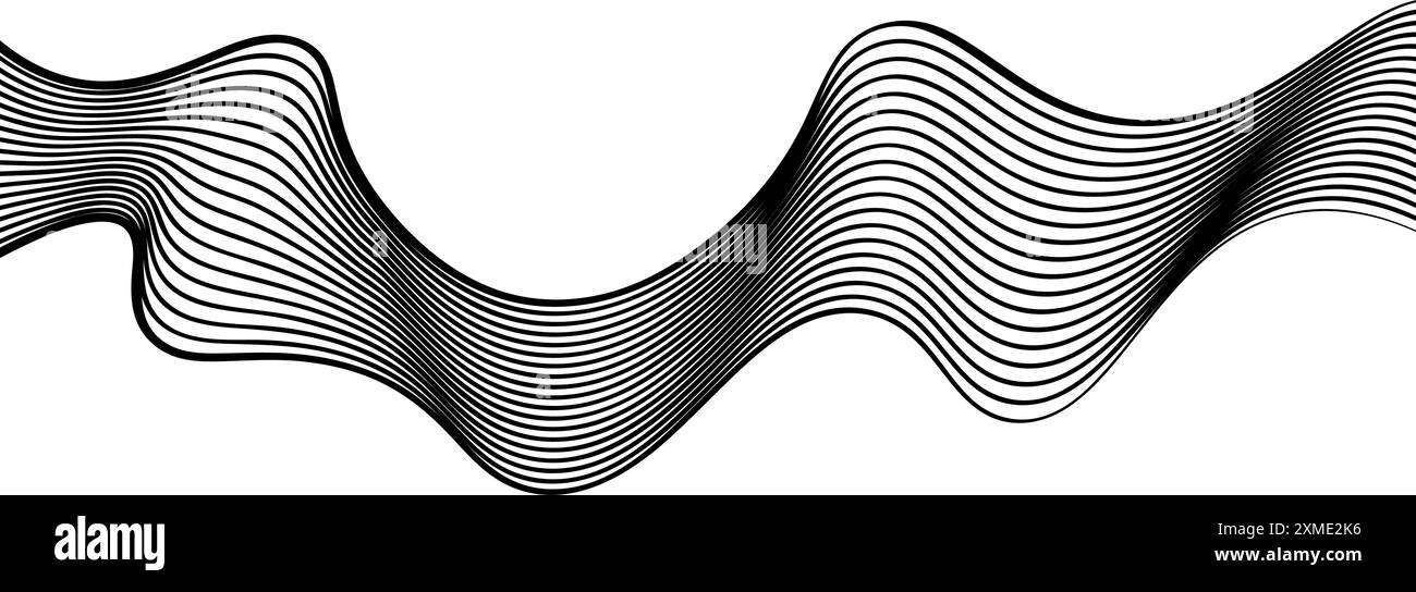 abstract black and white wave background. Vector illustration Stock ...