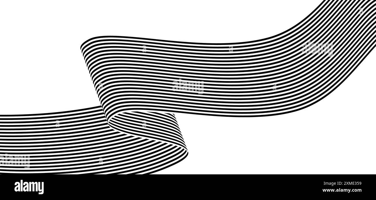 Black and white abstract perspective line stripes. copy space. Vector ...