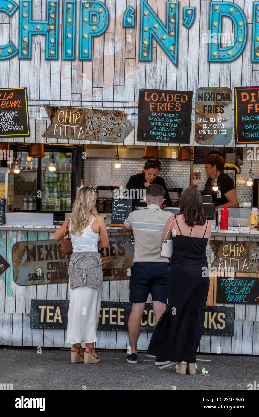 young people at a fast food takeaway wagon trailer Stock Photo