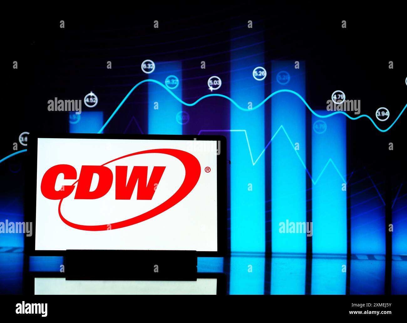 In this photo illustration, CDW Corporation logo seen displayed on a ...