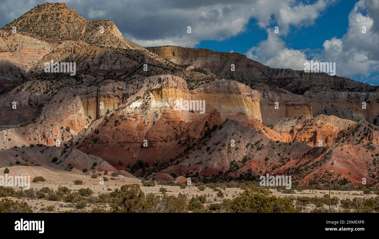Bluffs of New Mexico's Ghost Ranch that expose a half-dozen or so ...
