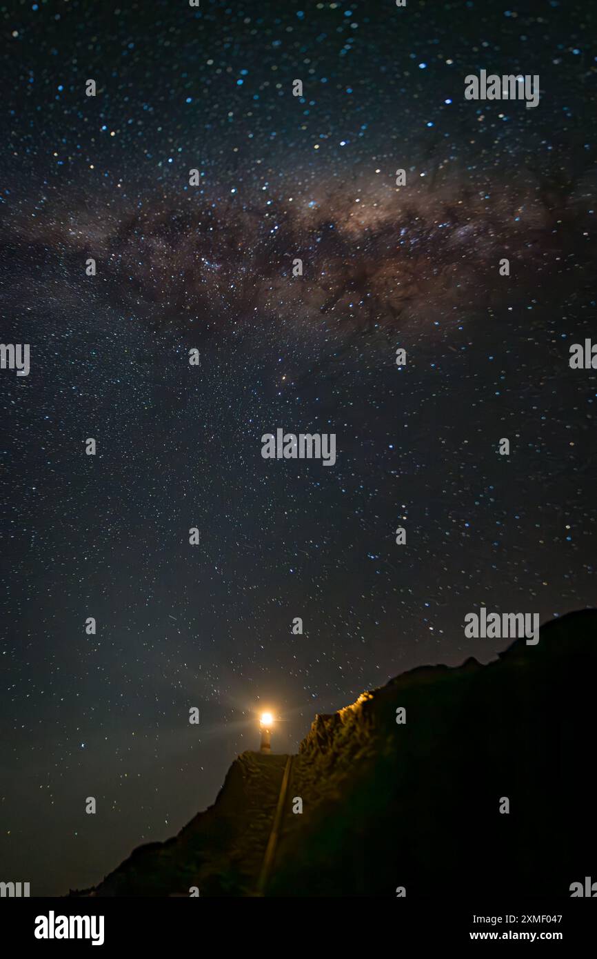 Cape Palliser Lighthouse- New Zealand under the Milky way Stock Photo ...